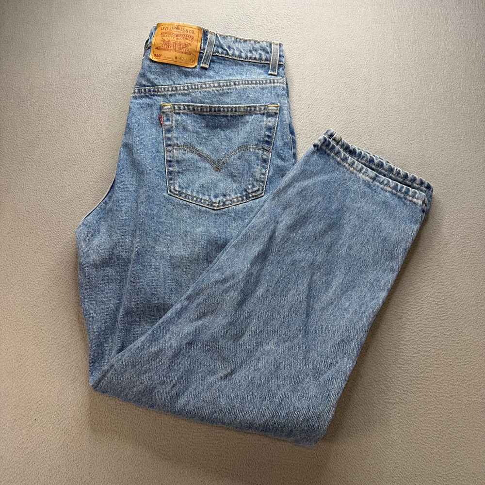 VTG Levis 550 Relaxed Fit Baggy Jeans Mens 42x32 (FIT 40x31) Denim Made in USA